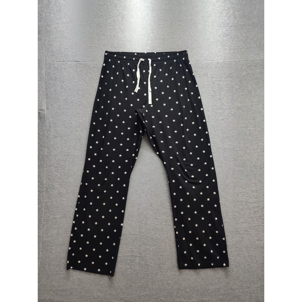 Calvin Klein Women Pajama Pants M Black Polka Dots Drawstring Waist Sleep Wear